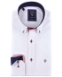Preview: Armas Langarmhemd Comfort Fit weiss Patches in rot blau